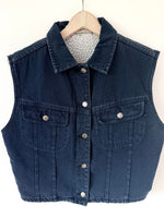 Lade das Bild in den Galerie-Viewer, *Globetrotter* Sherpa Jeansweste Denim Teddy (M)
