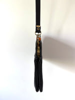 Lade das Bild in den Galerie-Viewer, Ledertasche Schwarz 80s Clutch
