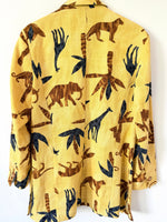 Lade das Bild in den Galerie-Viewer, *Leinen* Longblazer 90s Animal Safari Print (L-XL)
