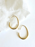 Lade das Bild in den Galerie-Viewer, Ohrringe Edelstahl 14k Gold Oval
