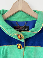Lade das Bild in den Galerie-Viewer, Wildleder Jacke 80s Blouson Sterne Stick (L)
