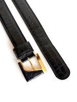 Lade das Bild in den Galerie-Viewer, Leder Gürtel 80s Kroko Statement (75-95)
