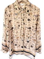 Lade das Bild in den Galerie-Viewer, *Seide* Set aus Bluse &amp; Top 90s Blumen (XL)
