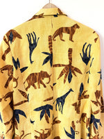 Lade das Bild in den Galerie-Viewer, *Leinen* Longblazer 90s Animal Safari Print (L-XL)
