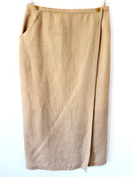 Lade das Bild in den Galerie-Viewer, *Leinen* Wickelrock Premium Basic Beige (L-XL)
