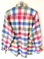 Lade das Bild in den Galerie-Viewer, Flanellhemd Overshirt 80s Blau Tartan (L)
