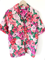 Lade das Bild in den Galerie-Viewer, *Seide* Bluse 80s Rosen Print Pink (XL)
