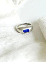 Lade das Bild in den Galerie-Viewer, *925 Sterling Silber* Vintage Siegelring Royalblau (48/8)
