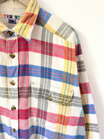 Lade das Bild in den Galerie-Viewer, Flanellhemd Overshirt 80s Blau Tartan (L)
