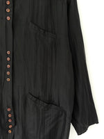 Lade das Bild in den Galerie-Viewer, *Seide* Bluse Premium Basic Schwarz (M-L)
