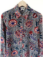 Lade das Bild in den Galerie-Viewer, *Seide* Bluse Bohemian Blumen Print (S-M)
