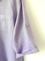 Lade das Bild in den Galerie-Viewer, *Leinen* Bluse Premium Basic Flieder (L)
