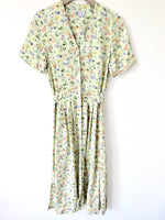 Lade das Bild in den Galerie-Viewer, Kleid 80s Pastell Blumen Mint (S-M)
