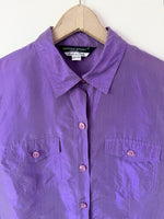 Lade das Bild in den Galerie-Viewer, *Seide* Bluse Premium Basic Flieder Shiny (L)

