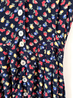 Lade das Bild in den Galerie-Viewer, Kleid 80s Obst Print Midi (S-M)
