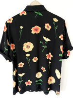 Lade das Bild in den Galerie-Viewer, Bluse 80s Blumen Print Perlmutt (M-L)
