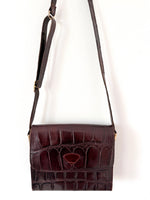 Lade das Bild in den Galerie-Viewer, Leder Tasche Kroko Burgundy
