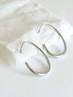 Lade das Bild in den Galerie-Viewer, Ohrringe Edelstahl 14k Silber Oval
