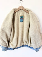 Lade das Bild in den Galerie-Viewer, Sherpa Jeansjacke 80s Patch Teddy (M-L)
