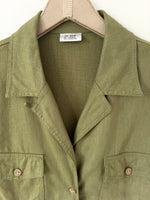 Lade das Bild in den Galerie-Viewer, *Leinen* Bluse Zweiteiler Basic Lindgrün (XL)
