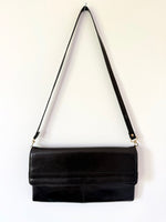 Lade das Bild in den Galerie-Viewer, Ledertasche Schwarz 80s Clean Clutch
