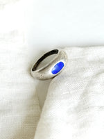 Lade das Bild in den Galerie-Viewer, *925 Sterling Silber* Vintage Siegelring Royalblau (48/8)
