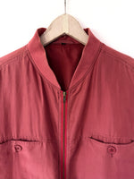 Lade das Bild in den Galerie-Viewer, *Seide* Blouson Bomber 80s Rostrosa (M-L)
