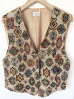 Lade das Bild in den Galerie-Viewer, *Gobelin* Weste 80s Bohemian Stickerei (XL)
