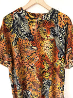 Lade das Bild in den Galerie-Viewer, Bluse 80s Animal Print Senf (M-L)

