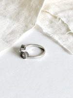 Lade das Bild in den Galerie-Viewer, *925 Sterling Silber* Vintage Ring Kristall Trio (53/13)
