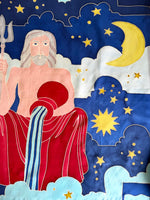 Lade das Bild in den Galerie-Viewer, *Seide* Tuch Handpainted Poseidon Print
