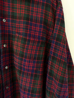 Lade das Bild in den Galerie-Viewer, *Wolle* Overshirt Hemd 80s Scottish Tartan (L)
