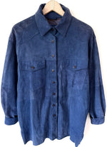 Lade das Bild in den Galerie-Viewer, *Wildleder* Jacke 80s Hemd Marineblau (L)
