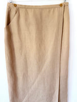 Lade das Bild in den Galerie-Viewer, *Leinen* Wickelrock Premium Basic Beige (L-XL)
