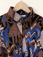 Lade das Bild in den Galerie-Viewer, Bluse 80s Betty Barclay Boho Royalblau (L)
