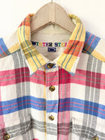 Lade das Bild in den Galerie-Viewer, Flanellhemd Overshirt 80s Blau Tartan (L)
