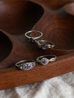 Lade das Bild in den Galerie-Viewer, *925 Sterling Silber* Vintage Ring Bohemian Lila (53/13)
