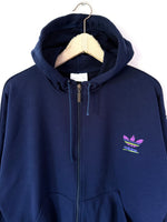 Lade das Bild in den Galerie-Viewer, *Adidas* Sweatjacke 90s Dunkelblau Kapuze (L)
