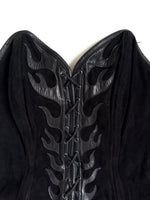 Lade das Bild in den Galerie-Viewer, *Leder* Corsage Grunge Flammen Stick (XL)
