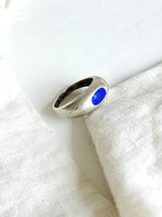 Lade das Bild in den Galerie-Viewer, *925 Sterling Silber* Vintage Siegelring Royalblau (48/8)
