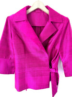 Lade das Bild in den Galerie-Viewer, *Wildseide* Wickelblazer Cropped Pink (L)
