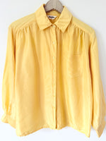 Lade das Bild in den Galerie-Viewer, *Seide* Bluse Premium Basic Hellgelb Butter (M)
