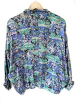 Lade das Bild in den Galerie-Viewer, Blouson 80s Seerosen Print (L-XL)
