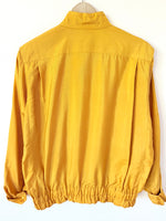 Lade das Bild in den Galerie-Viewer, *Seide* Blouson Bluse 80s Sendgelb (M-L)
