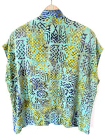 Lade das Bild in den Galerie-Viewer, Bluse Bali Batik Print 90s Mint (M-L)
