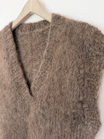 Lade das Bild in den Galerie-Viewer, *Mohair Wolle* Pullunder Handmade Braun (L-XL)

