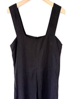 Lade das Bild in den Galerie-Viewer, *Leinen* Träger Latzkleid Premium Basic Schwarz (L)
