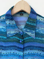 Lade das Bild in den Galerie-Viewer, *Seide* Set aus Bluse &amp; Top Maritim (XL)
