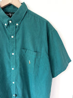 Lade das Bild in den Galerie-Viewer, *Ralph Lauren* Hemd Nadelstreifen Petrol Grün (L)
