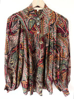 Lade das Bild in den Galerie-Viewer, *Seide* Vanessa Bruno Bluse Paisley Ballonärmel (M-L)
